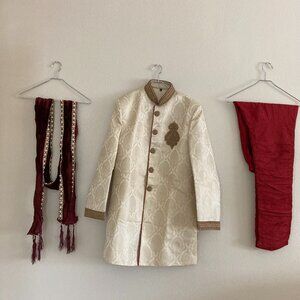 Very rich Sherwani set with a fancy dupatta